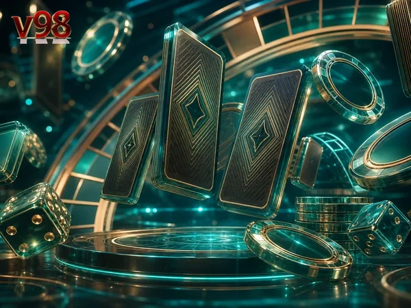 Navigasi V98 untuk menjelajahi sportsbook, casino, dan game